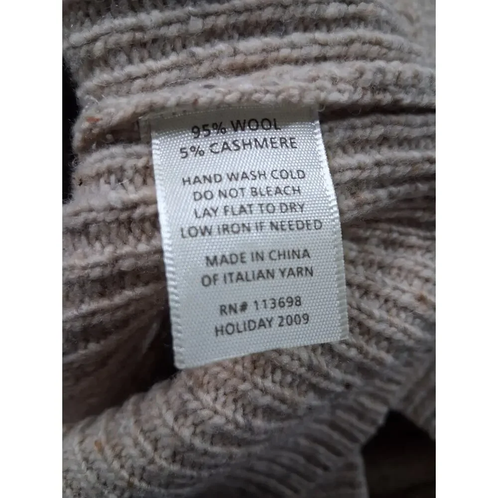 Margaret OLeary Quiet Luxury Womens Small Wool Cashmere‎ Cable Knit Prep Sweater